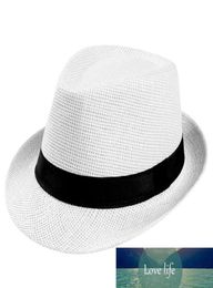 feitong Unisex Women Men Fashion Summer Casual Trendy Beach Sun Straw Panama Jazz Hat Cowboy Fedora hat Gangster Cap5681926