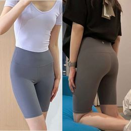 LLS Lo stesso ad alto sollevamento della vita a vita Yoga Capris Back Witness Pantaloni ciclistici che funzionano stretti e shoga slittati