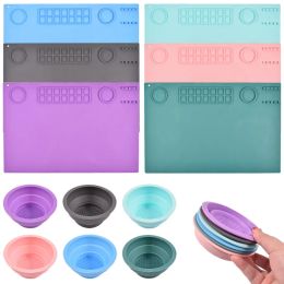 Pads Large Silicone Painting Mat Pigment Palette NonStick Craft Mat For Painting Ink Blending or DIY Craft Art Painting Mat