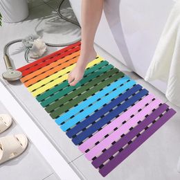 Bath Mats Bathroom Anti-slip Mat Splicing Home Kitchen Toilet Partition Water Hollow Anti-fall Floor Bedroom Door Step