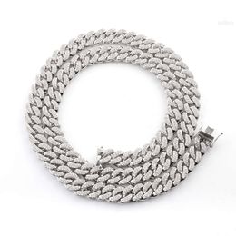 Cuban Chain of Men Style Fashionable in 2021 Silver and Moissanite for Total Length 24 Inches