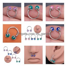 Nose Rings & Studs Evil Eye Combination Set 8Pcs/Lot Hoop Body Piercing Women Fashion Accessories0.8X7Mm Drop Delivery Jewel Dhgarden Dhibp