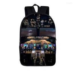 School Bags Cockpit Six Dials Flight Simulator Backpack Children Pilots 6 Pack Schoolbags For Travel Bookbag Laptop Student Rucksacks Gift