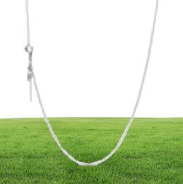 100 925 Sterling Silver Classic Cable Chain Necklace Fit European Pendants and Charms Fashion Women Wedding Engagement Jewellery Ac3964218
