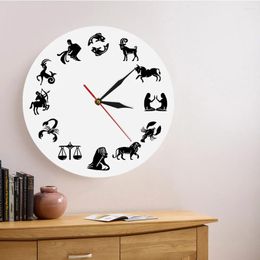 Wall Clocks Zodiac Sign Clock Personalised Astrology Watch Art Home Decorative Time Contemporary Decor