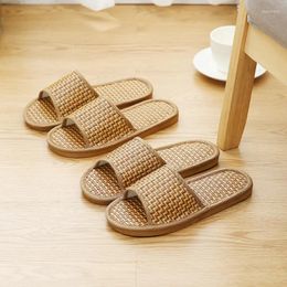 Bath Mats Bamboo Mat Rattan Slippers Summer Stall Couple Sandals And Home Indoor Straw Shoes Natural Color