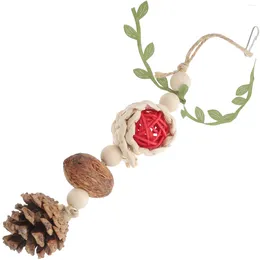 Other Bird Supplies Natural Ball Foraging Toy Rattan Pine Cone Chewing Hanging