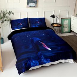 Bedding Sets Black Bed Coverlet 3d Linens Ninght Swan Printed Duvet Cover With Pillowcases Home Textiles Hign Quality