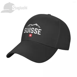 Ball Caps Switzerland SUISSE Country Flag With Mountain Sun Baseball Cap Dad Hats Adjustable For Men Women Unisex Cool Outdoor Hat