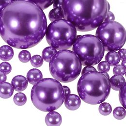 Vases 125 Pcs Dining Table Decoration Vase Filled Pearls Fake Filler Ornaments Beads No Hole Crafting Jewellery Making Purple