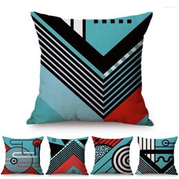 Pillow Nordic Memphis Geometric Cover Cubism Abstract Triangle Line Cotton Linen Car Sofa Decoration Throw Pillowcase Almofadas
