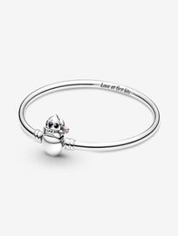 High polish Stitch Biting Clasp Bangle 100 925 Sterling Silver Bracelet Fashion Jewellery Making For Women Gifts6926375