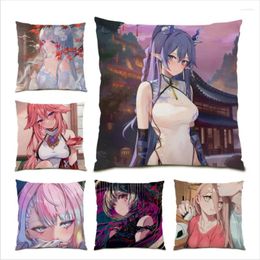 Pillow Home Decor Cover Cute Girl Anime Velvet Living Room Decoration 45x45 Square Poster Beautiful E0879