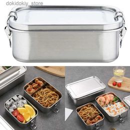 Bento Boxes 2 rids Stainless Steel Lunch Box Food Container Children Bento Box Top rade Snack Storae Compartment Lunch Box Kitchenware L49