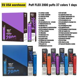 Disposable Original QST Puff Flex 2800 Puffs 5 % Cigarettes 850mah Prefilled Device Authorised 37 Flavours send from europe warehouse