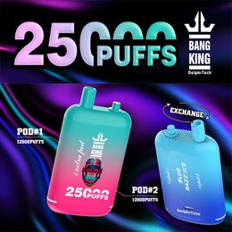 Original Bang king 25000 puff vapes disposable puff E-Zigaretten 46ml dual pod 0.8 Ohm Mesh Coil 0 % 2 % 3 % 5 % 650 mAh Bettery Puffs 25k vs bang 18000 18k puff