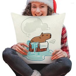 Pillow Spring Covers Throw Capybara Pillowcase Fine Workmanship Green Printing And Dyeing Invisible Zipper