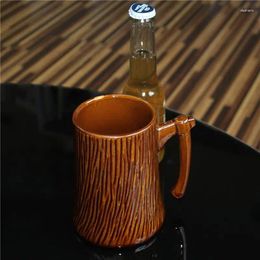 Mugs Tree Stump Cup | Ceramic 600ml Drinking Portable Handle Design Water Tool For Tea Coffee Milk And Other Drinks