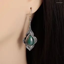 Dangle Earrings Luxurious Green Gemstone Pendant Hypoallergenic For Women Elegant Wedding Banquet Party High-End Jewelry Gift