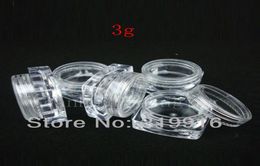 3g X 50 empty Mini square cream plastic containers small sample bottles display cosmetic jars for sample packaging1425811