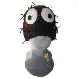 Berets Cartoon Star Big Eye Hat Handwoven Skullcap Breathable Crocheted Holiday Vacation Fun Devil