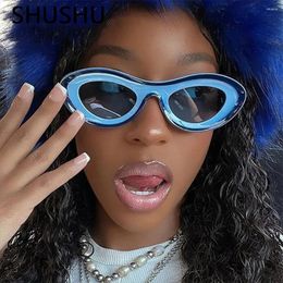 Sunglasses Fashion Y2k For Women Trend Cat Eye Vintage Shades Men Candy Colours Gradient Sun Glasses UV400