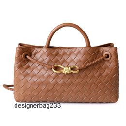 One High West/East Bags Rope Bottegs Woven Andiamo Venetass New Bag Metal Tote Buckle Quality Womens Leather Cowhide Lady Shoulder Handbag Totes FSZL