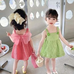 Girl Dresses 1-5Y Toddler Girls Sleeveless Butterfly Tulle Dress Suspenders Dance Party Costome Princess Summer Clothes