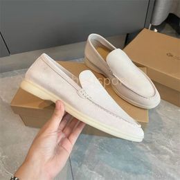 Men's casual shoes LP loafers flat low top suede Cow leather oxfords Loro Moccasins summer walk comfort loafer slip on loafer rubber sole flats EU35-46 k3