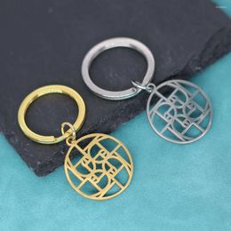 Keychains Nedar Fibonacci Spiral Swirl Pendant Keyring For Women Men Stainless Steel Keychain Car Jewelry Geometric Key Chain Party Gift