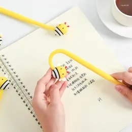 2pcs Flexible Mini Honey Bee Gel Pens 0.5mm BallPoint Black Colour Ink Pen Writing Signature F102