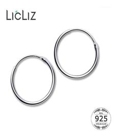 Hoop Huggie LicLiz 2021 925 Sterling Silver Simple Earrings For Women Round Circle White Gold Jewellery Loop Joyas De Plata LE04721010948
