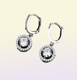 Latest Round Drop Shaped White Gold Colour Plated Vintage Hoop Earrings for Women Wedding Party Accessories Jewellery Gift4453268