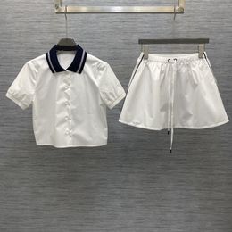 Spring/Summer Embroidered Cotton Set Top and Skirt