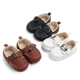 First Walkers Baby Soft Shoes Toddler Walking PU Leather Casual Slip-on Spring And Autumn Prewalking For 0-6-18 Months Boys