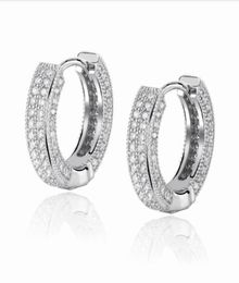 18K Gold Plated Copper Zircon Hoop Earrings Men Women Hip Hop Jewelry Iced Out Stud Earings Bling Diamond Earring for Girls56990984525137