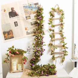 Decorative Flowers Romantic Artificial Flower Rattan Leaves Fake Wreath Arch Garden Office Wedding Home Indoor Decoration Wall Creeper Vine