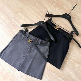 Two Piece Dress C24 Spring/summer Fashion Belt Decoration Temperament Commuting Style Slim Short Skirt