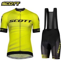 Cycling Jersey Sets SCOTT Cycling Jersey Set Men Summer Outdoor Sports Cycling Clothing Quick Dry Bike Clothes Breathab MTB Bicyc Cycling Suit L48