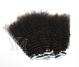 VMAE Virgin Tape In Human Hair Extension Immediate Delivery 28 INCH Natural Colour italian curly Water Wave 3A 3C5602666