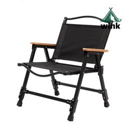 Black Removable Kermit Folding Chair Outdoor Portable Aluminum Alloy Camping Chair Beach Chair 240412