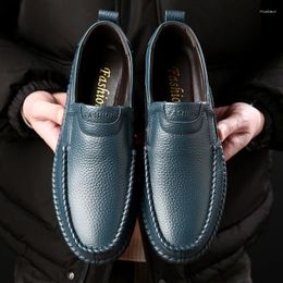 Casual Shoes Italian Men Autumn Mens Loafers Genuine Leather Moccasins Hollow Out Breathable Slip On Driving