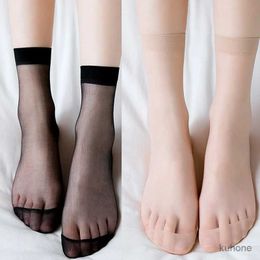 Socks Hosiery Transparent Socks High Quality Female Velvet Socks Summer Ultra-thin Elastic Silk Sexy Nylon Short Ankle Sock Women Ladies Girls