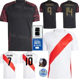 2024 Copa America Peru Soccer Jersey Men 14 Lapadula 15 Castillo 9 Guerrero 10 Pena 8 Quispe 23 Grimaldo Cartagena Advincula Polo Football Kits Kits National Team