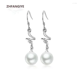 Dangle Earrings Fashion Pearl 925 Silver Jewellery With Zircon Gemstone Drop Accessories For Women Wedding Party Gifts Wholesale