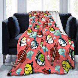 Blankets Sushi Time Chubby Bird Lovebird Throw Blanket For Sofa Amazing Micro Flannel Pink Gifts