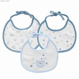 Bibs Burp Cloths 3-piece/set baby bib Bandana set cotton cartoon baby boy and girl Saliva towel Y240415Y240417AX1R