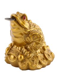 Feng Shui Toad Money LUCKY Fortune Wealth Chinese Golden Frog Toad Coin Home Office Decoration Tabletop Ornaments Lucky Gifts5121023