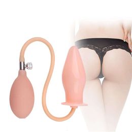 OLO Inflatable Anal Plug Soft Pump Up Air-filled Silicone Butt Dilator Anus Massager sexy Toy for Men Woman Gay
