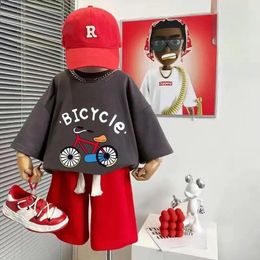 Clothing Sets Children's Set Summer Boys' Baby Cotton Short Sleeve T-shirt Shorts 2 Piece For Teens Outfits 2-13Y